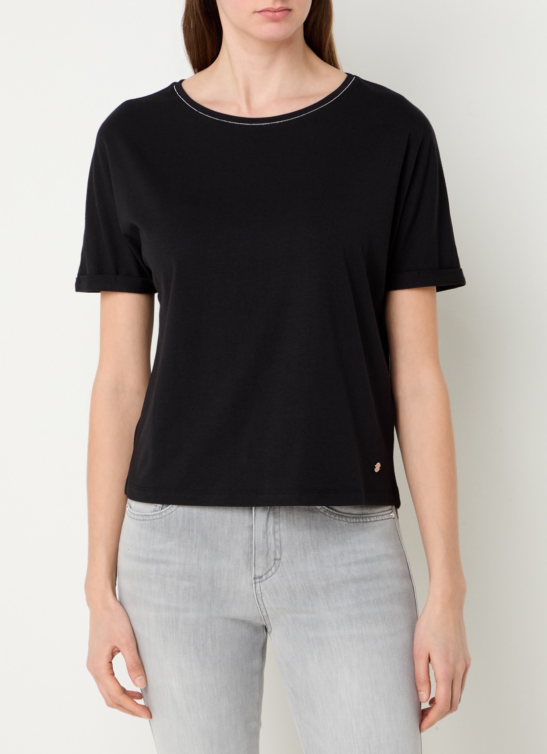 BRAX Caelen T-shirt met stretch - detail 3 zwart