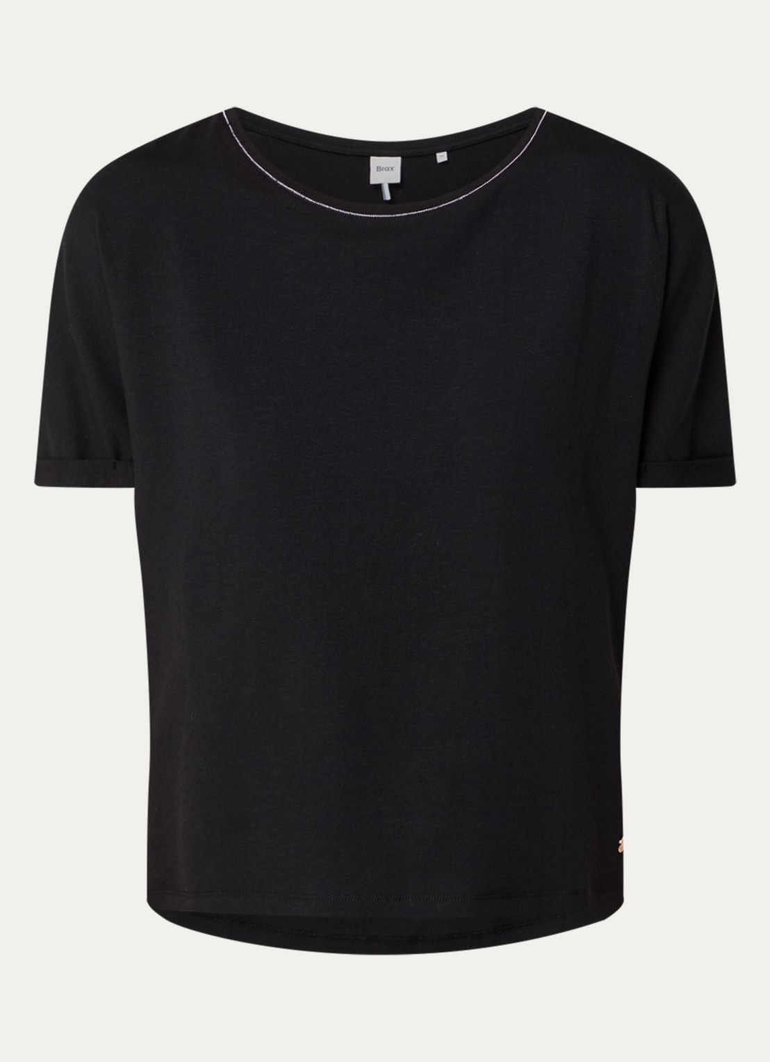 BRAX Caelen T-shirt met stretch - voorkant zwart