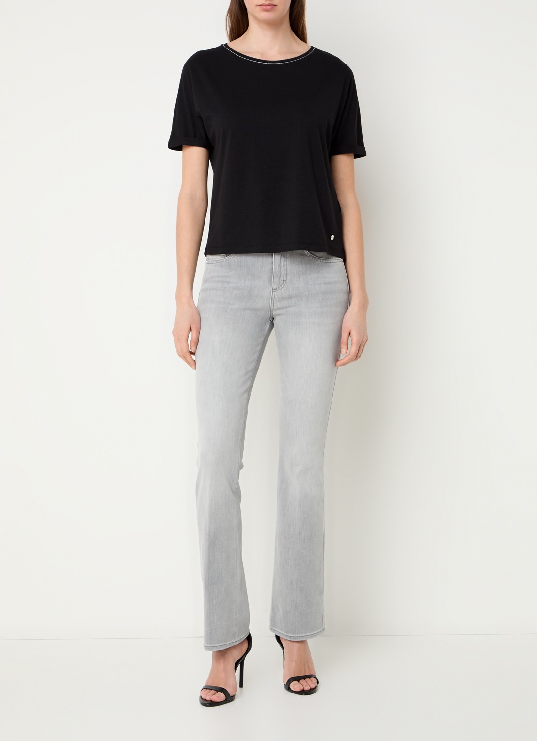 BRAX Caelen T-shirt met stretch - voorkant 2 zwart