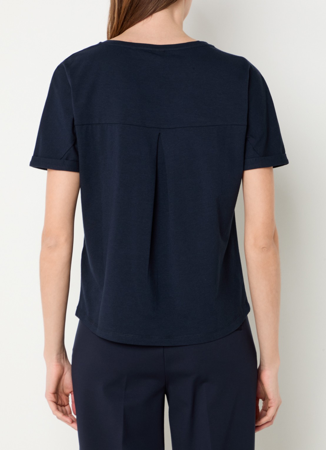 BRAX Caelen T-shirt met stretch - achterkant 4 donkerblauw