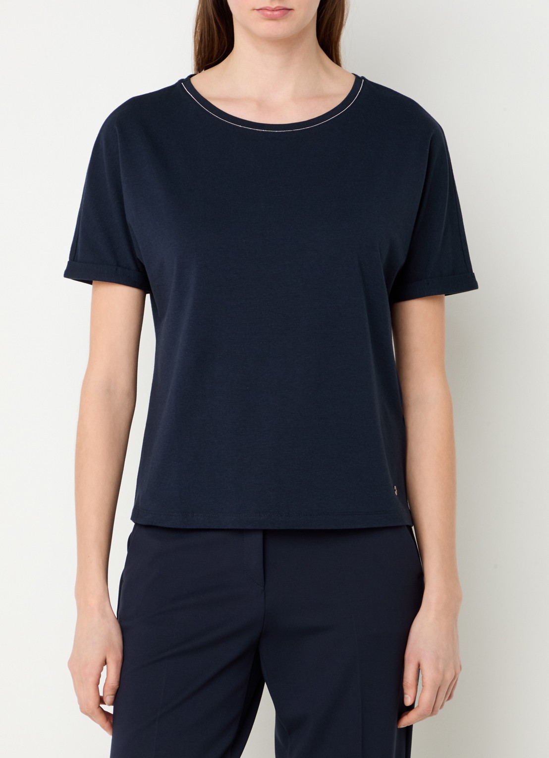 BRAX Caelen T-shirt met stretch - detail 3 donkerblauw