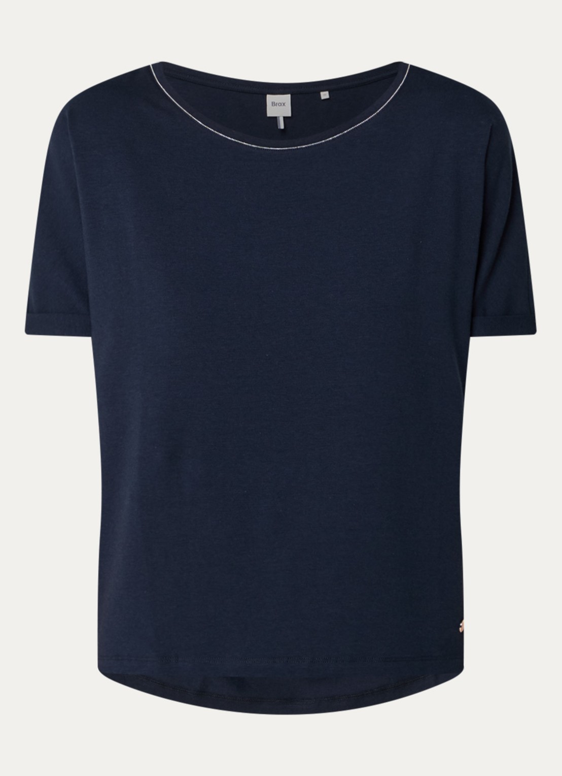 BRAX Caelen T-shirt met stretch - voorkant donkerblauw