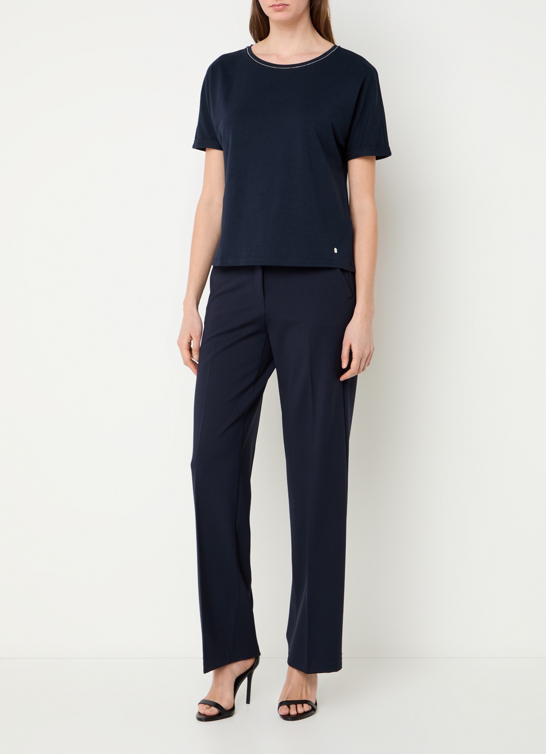 BRAX Caelen T-shirt met stretch - voorkant 2 donkerblauw