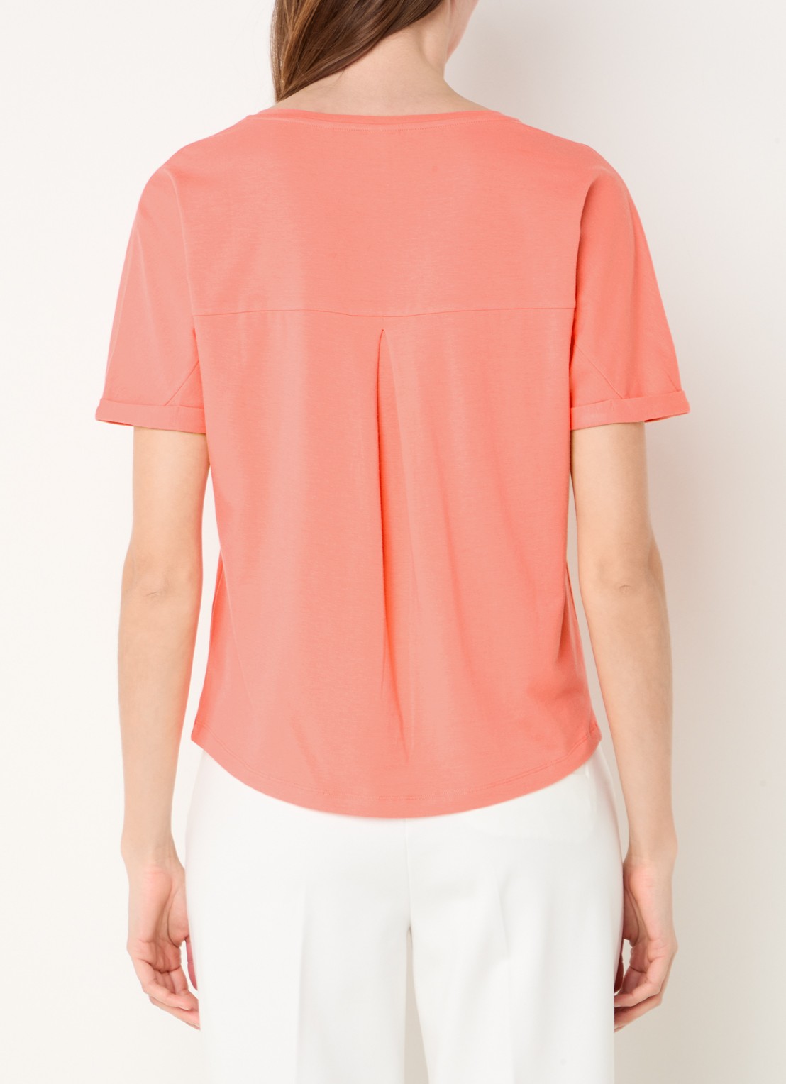 BRAX Caelen T-shirt met stretch - achterkant 4 koraalroze