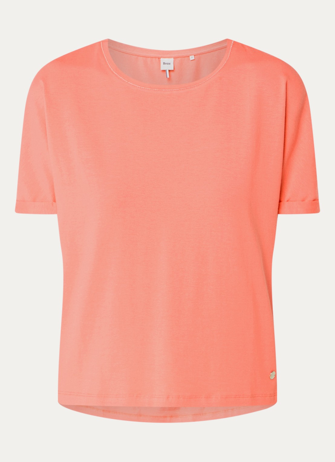 BRAX Caelen T-shirt met stretch - voorkant 2 koraalroze