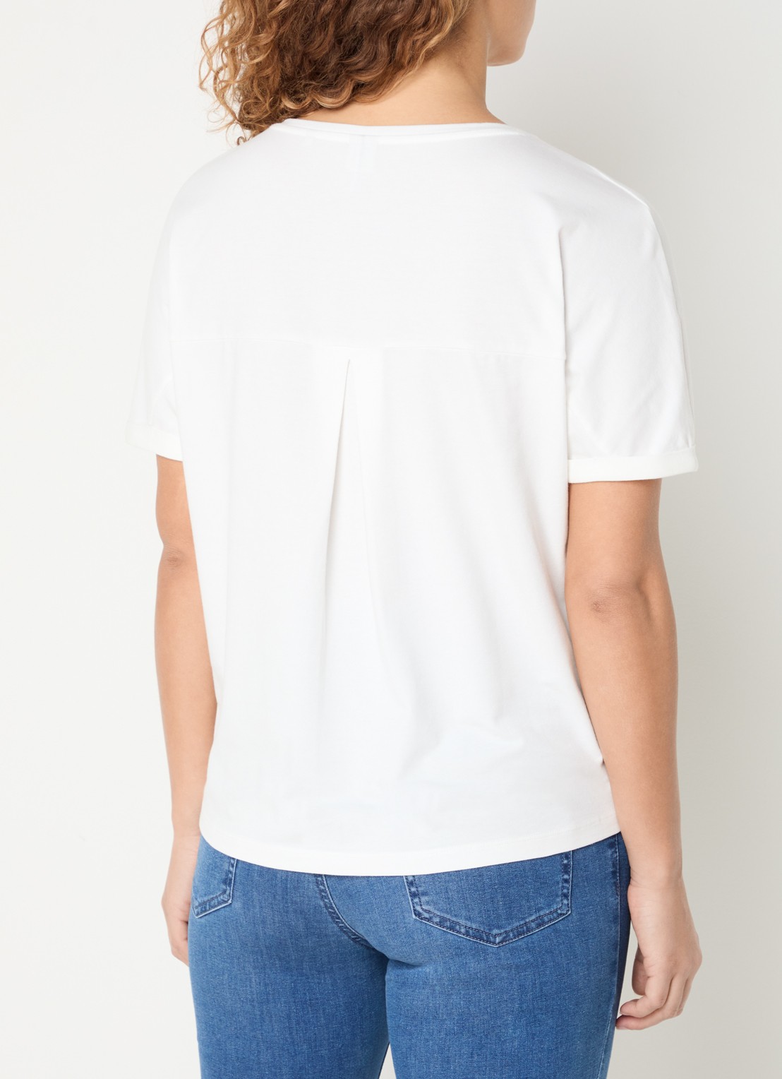 BRAX Caelen T-shirt met stretch - achterkant 4 gebroken wit