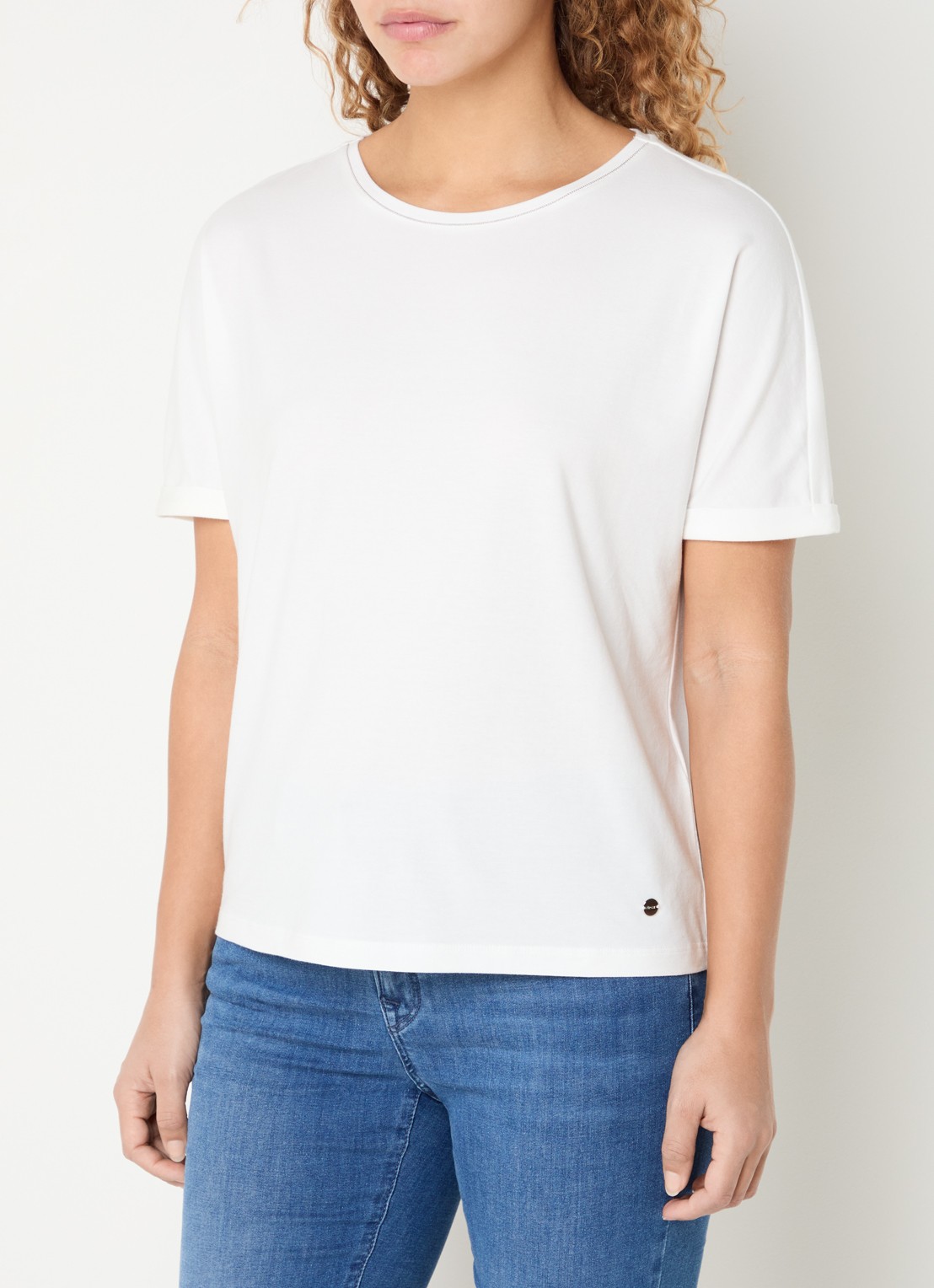 BRAX Caelen T-shirt met stretch - detail 3 gebroken wit