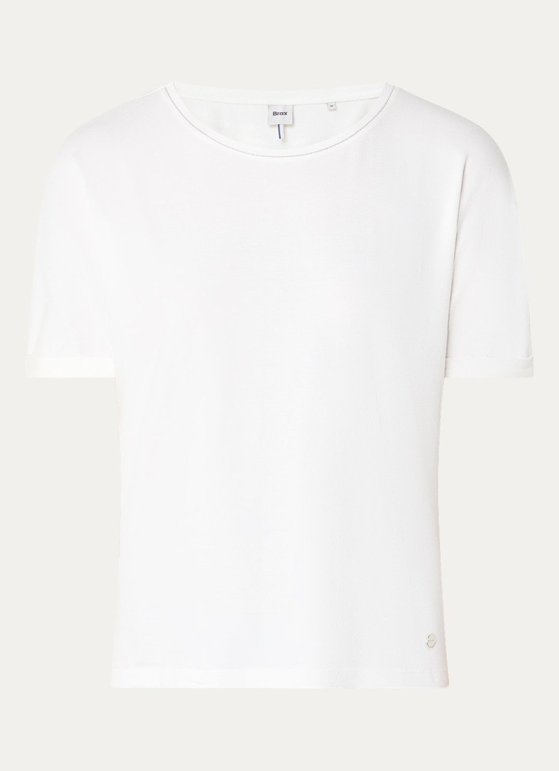BRAX Caelen T-shirt met stretch - voorkant gebroken wit