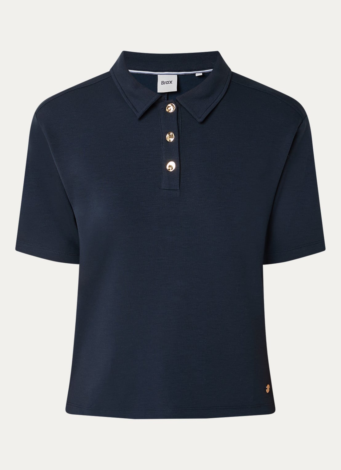 BRAX Cara polo van jersey  - voorkant 3 donkerblauw