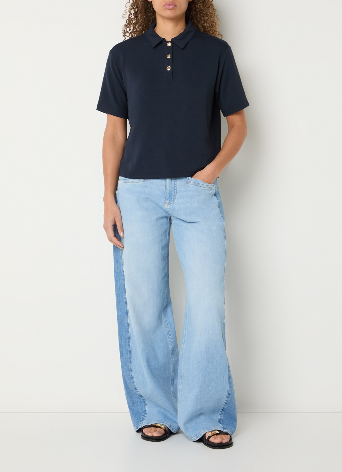 BRAX Cara polo van jersey  - voorkant 4 donkerblauw