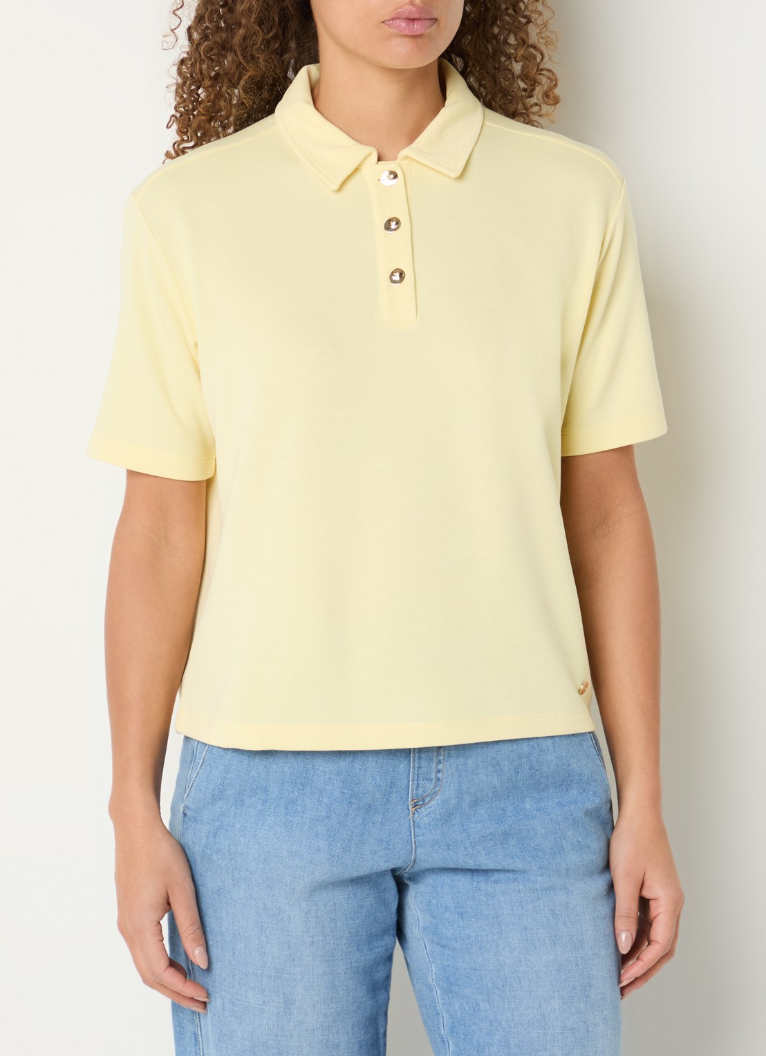 BRAX Cara polo van jersey  - detail 2 geel