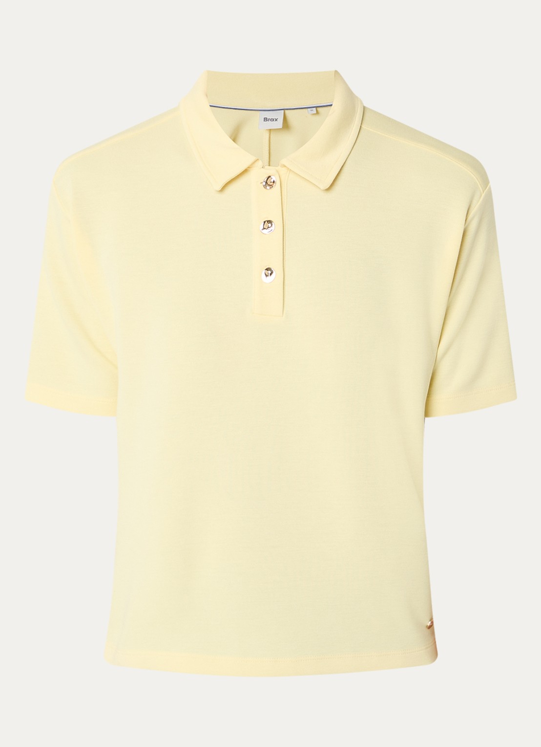 BRAX Cara polo van jersey  - voorkant 3 geel