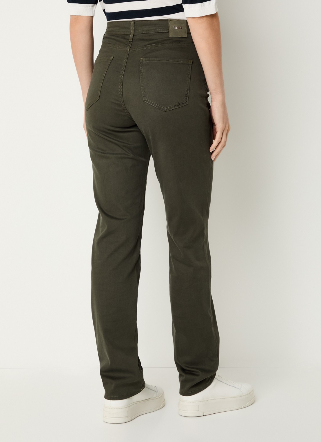 BRAX Carola high waist slim fit pantalon  - achterkant 3 bronsgroen