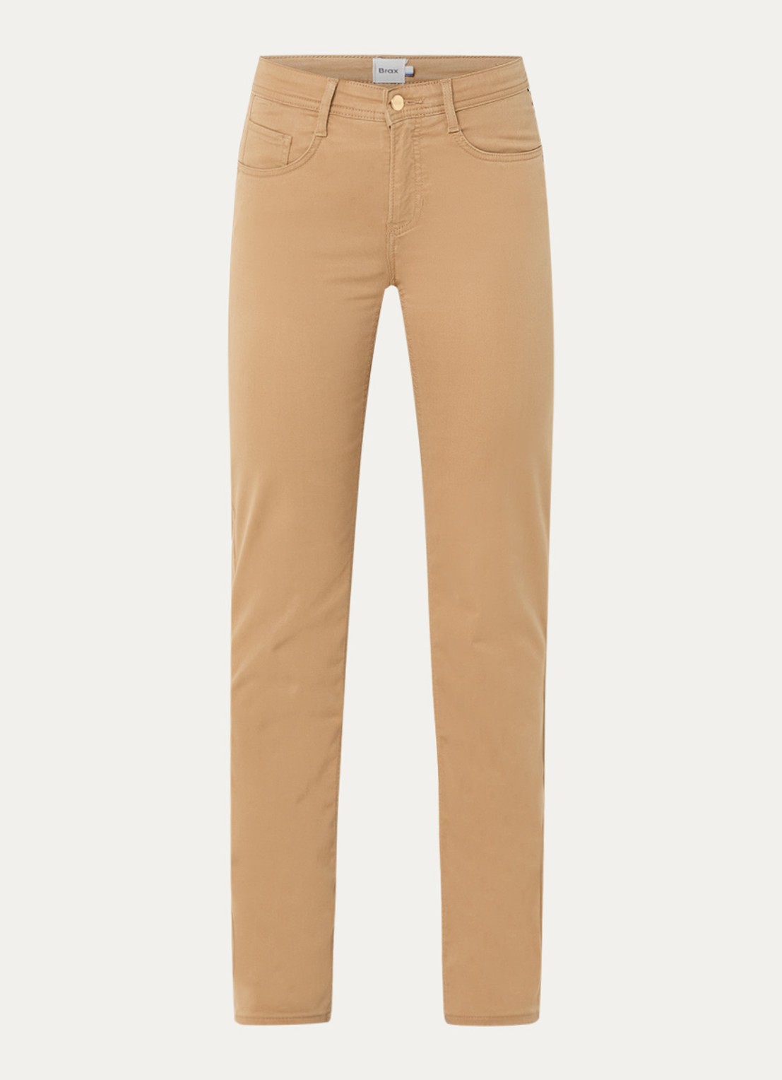 BRAX Carola high waist slim fit pantalon  - voorkant 4 camel