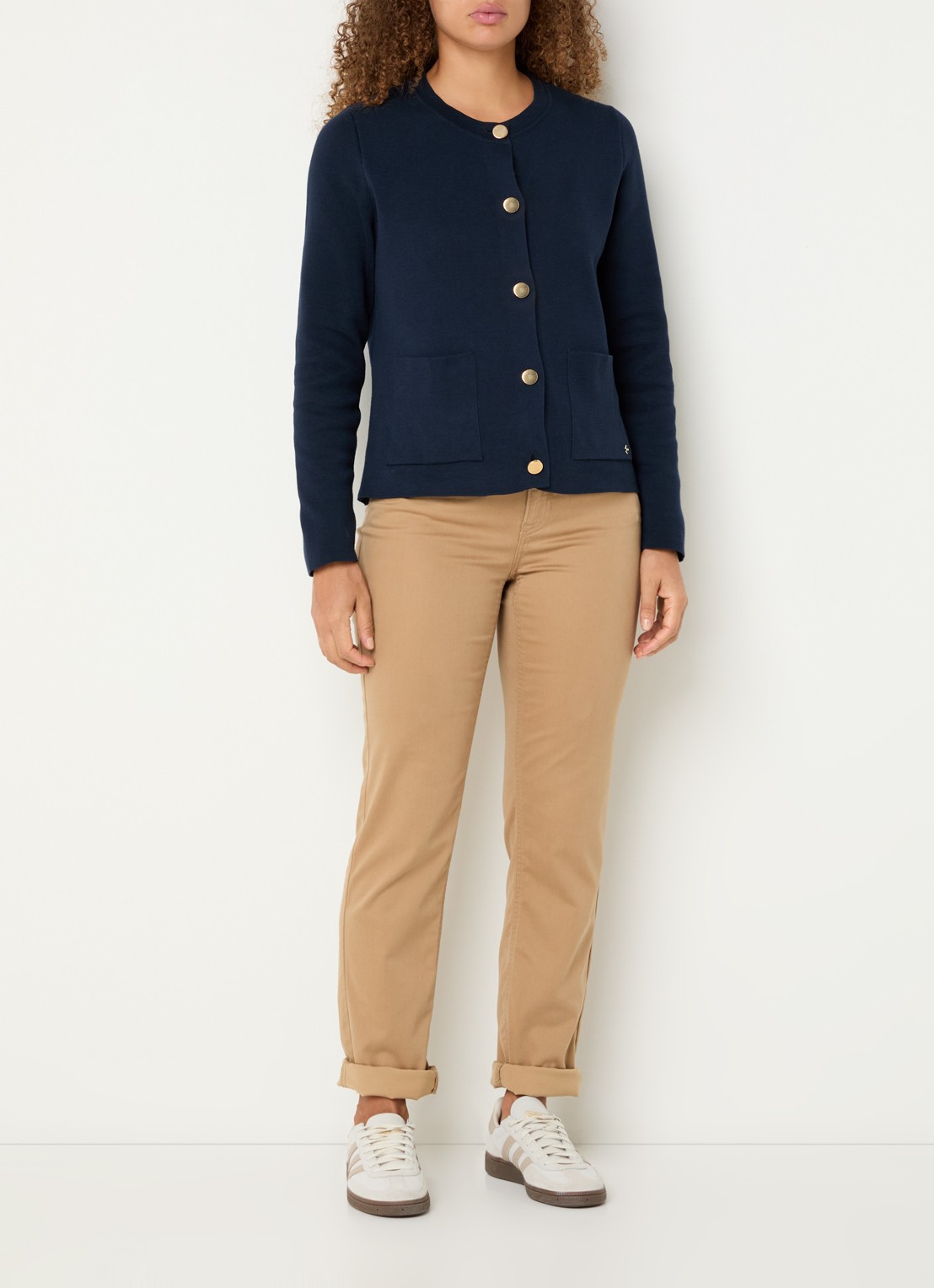 BRAX Carola high waist slim fit pantalon  - voorkant 5 camel
