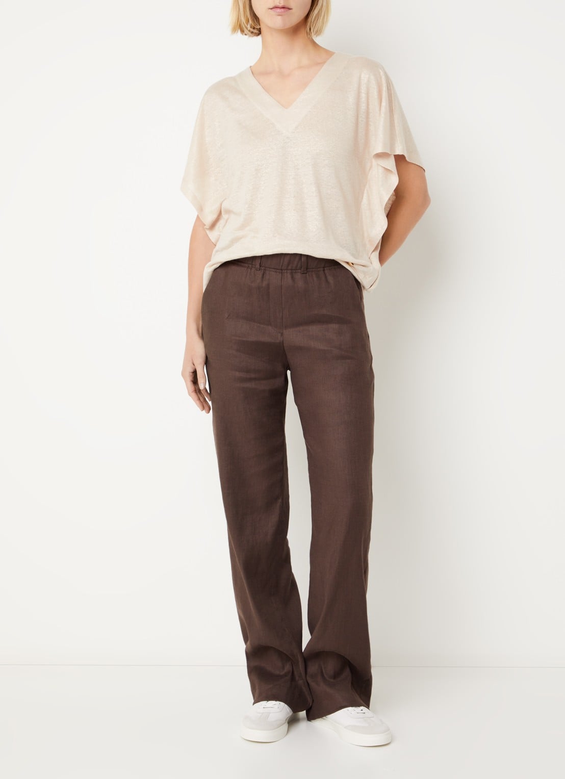 BRAX Cassie T-shirt met lurex - voorkant 4 creme
