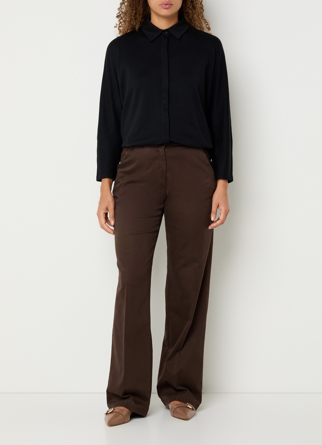 BRAX Celia blouse met stretch - voorkant 4 zwart