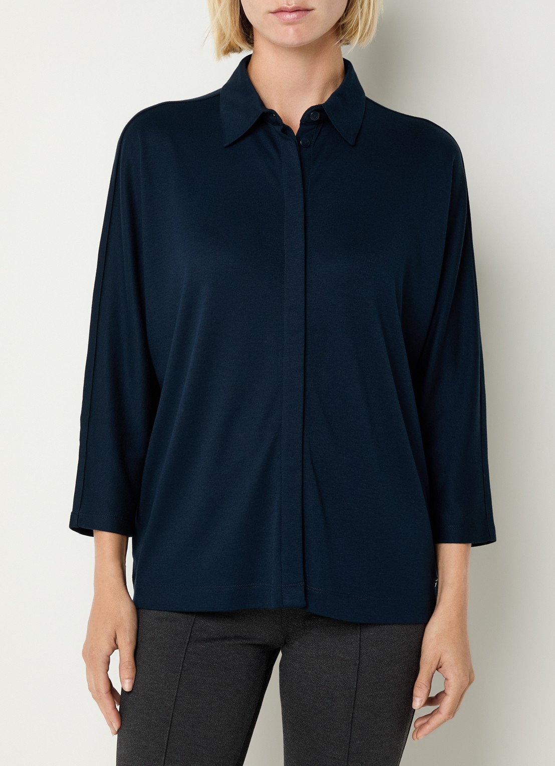BRAX Celia blouse met stretch - detail donkerblauw