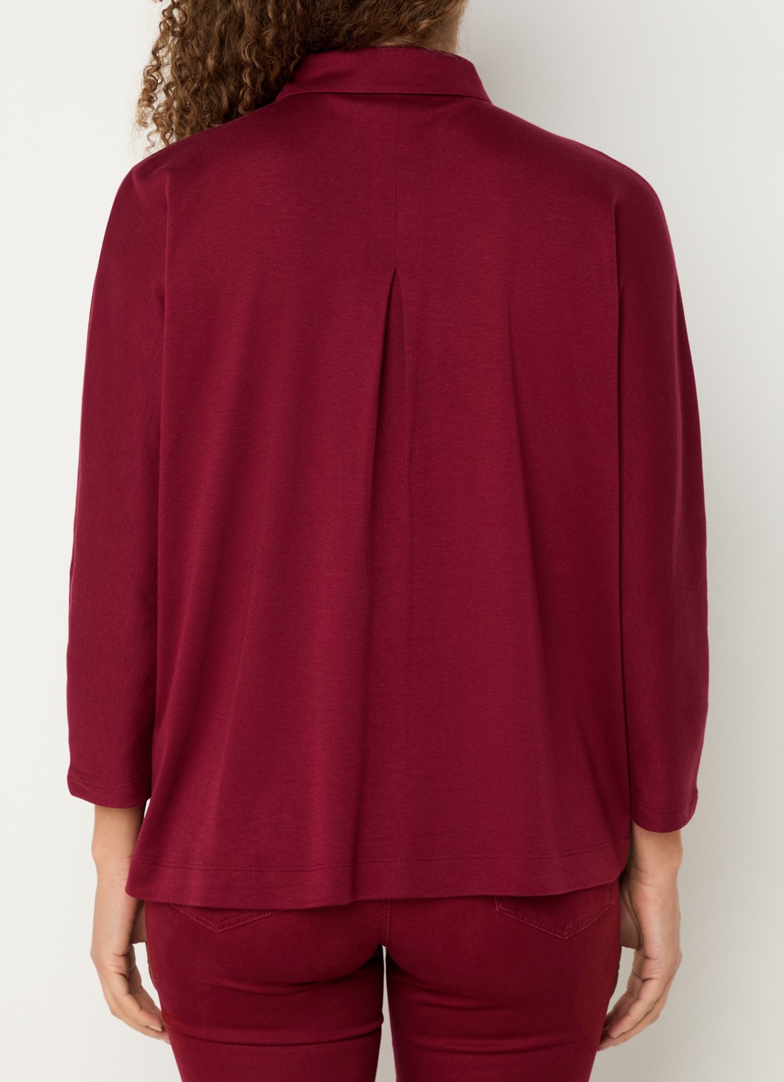 BRAX Celia blouse met stretch - achterkant donkerrood
