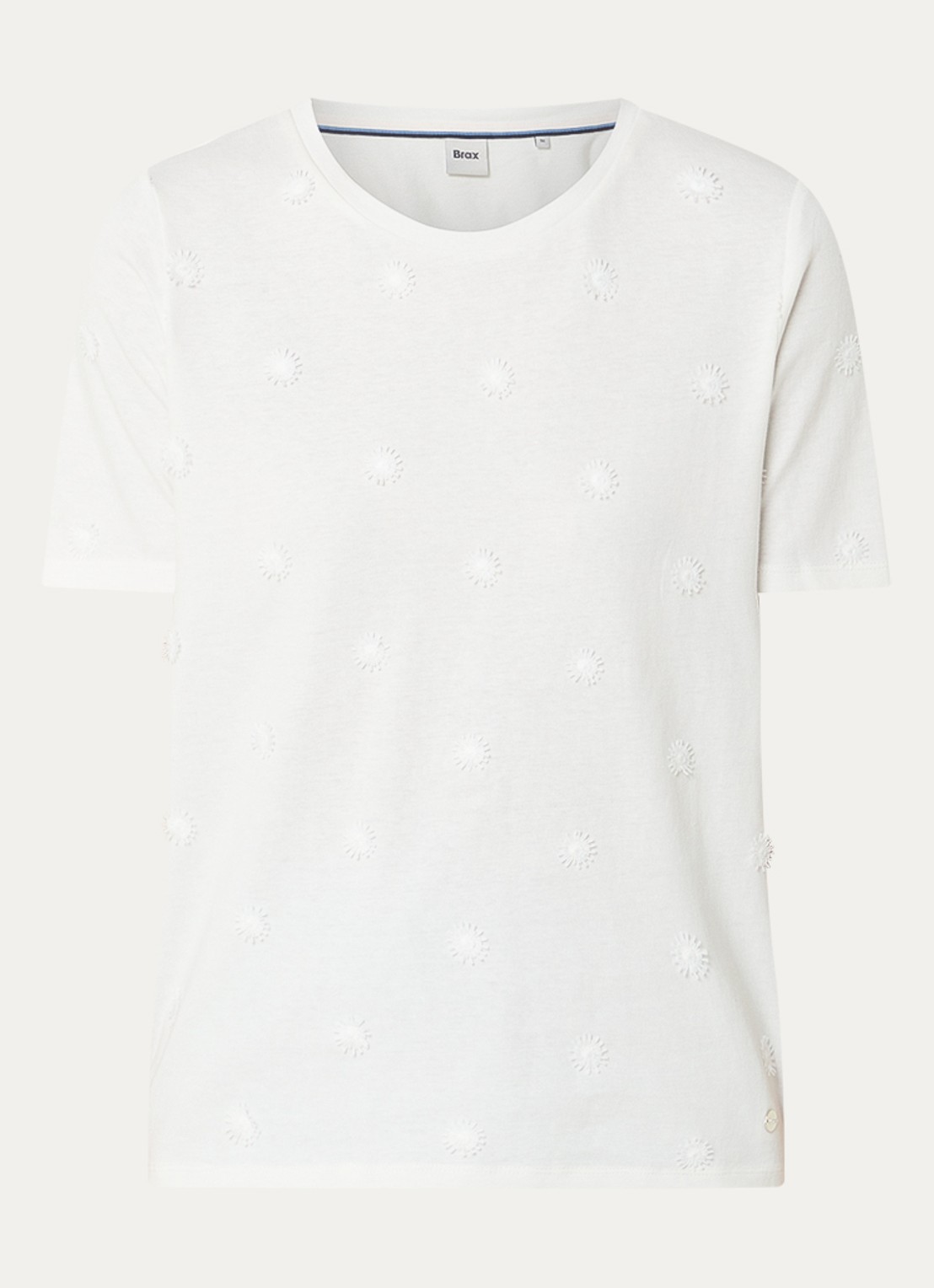 BRAX Cira T-shirt met borduring - voorkant 3 wit