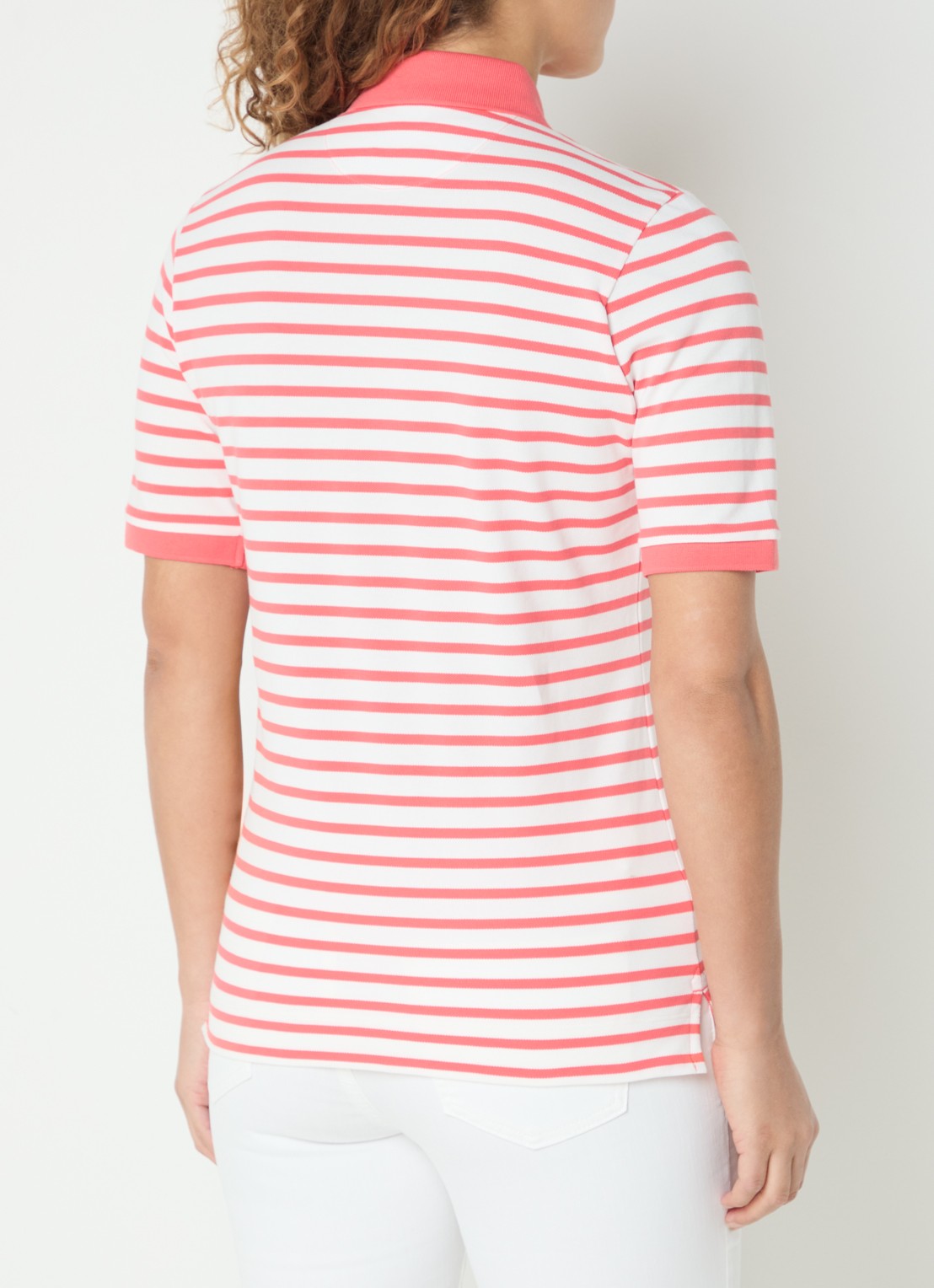 BRAX Cleo polo met streepprint - achterkant 4 roze
