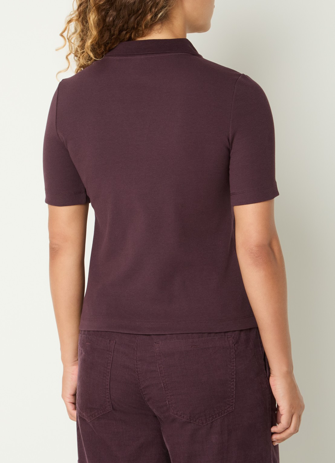 BRAX Cleo polo met stretch - achterkant aubergine