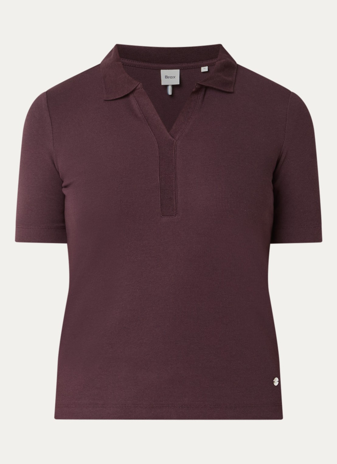 BRAX Cleo polo met stretch - voorkant 3 aubergine
