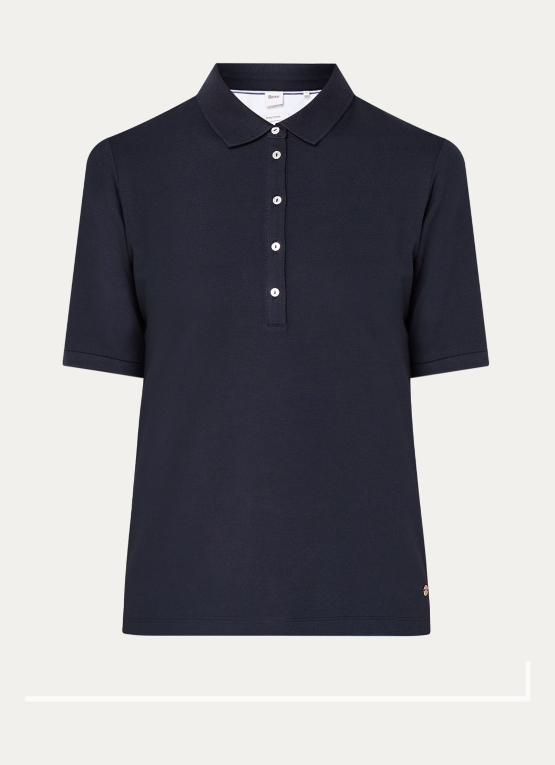 BRAX Cleo polo van piqué katoen - voorkant donkerblauw