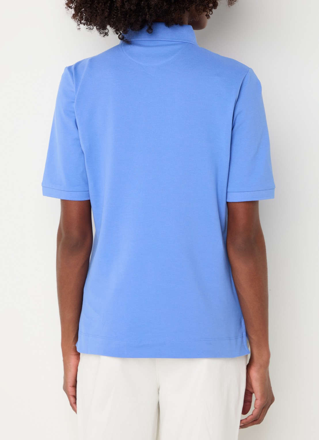 BRAX Cleo polo van piqué katoen - achterkant 4 middenblauw