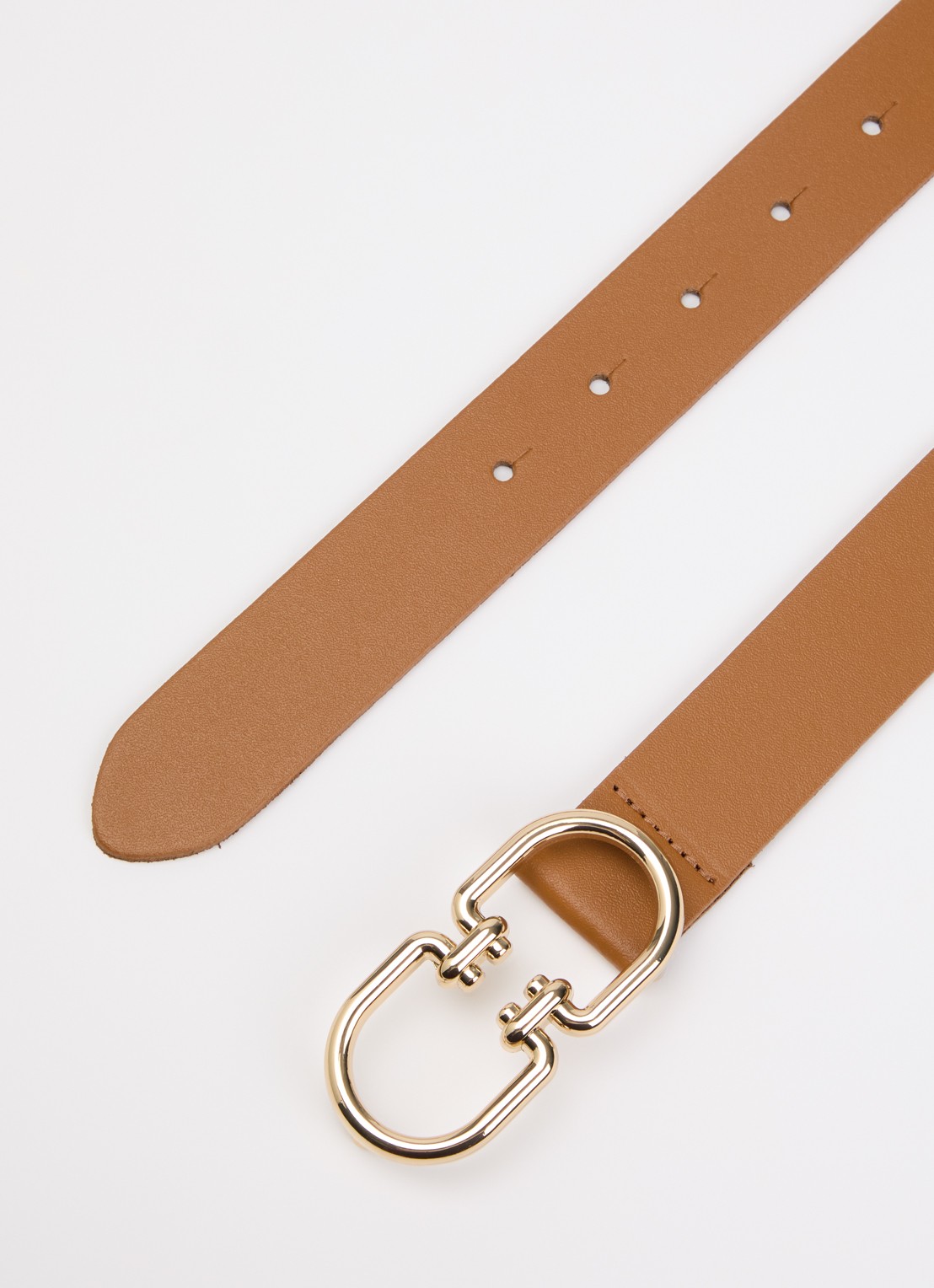 BRAX Dob riem van leer - detail roestbruin