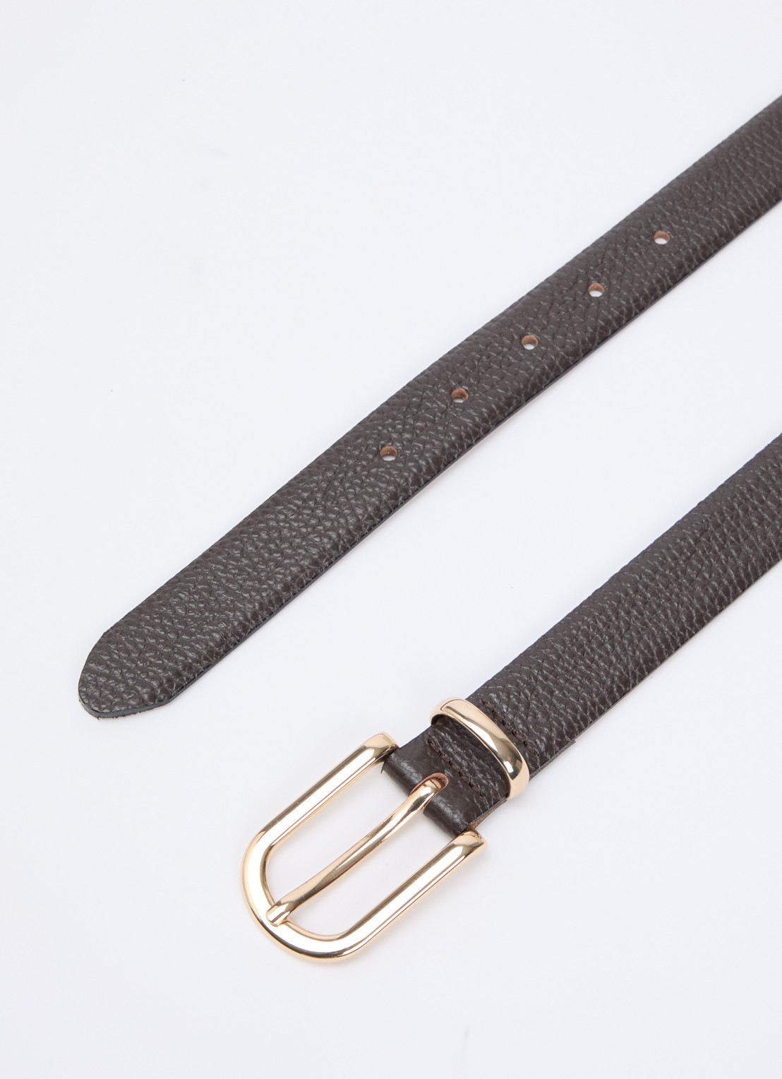 BRAX Dob riem van leer - detail 2 donkerbruin