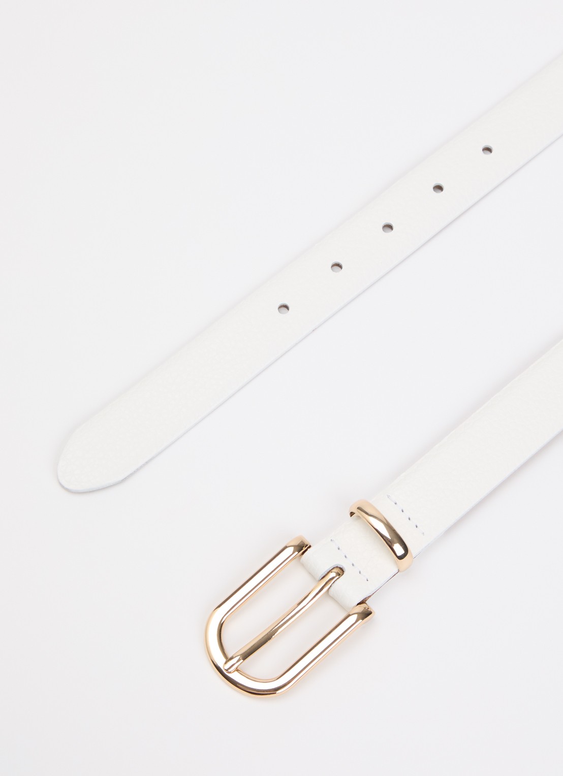 BRAX Dob riem van leer - detail 2 wit