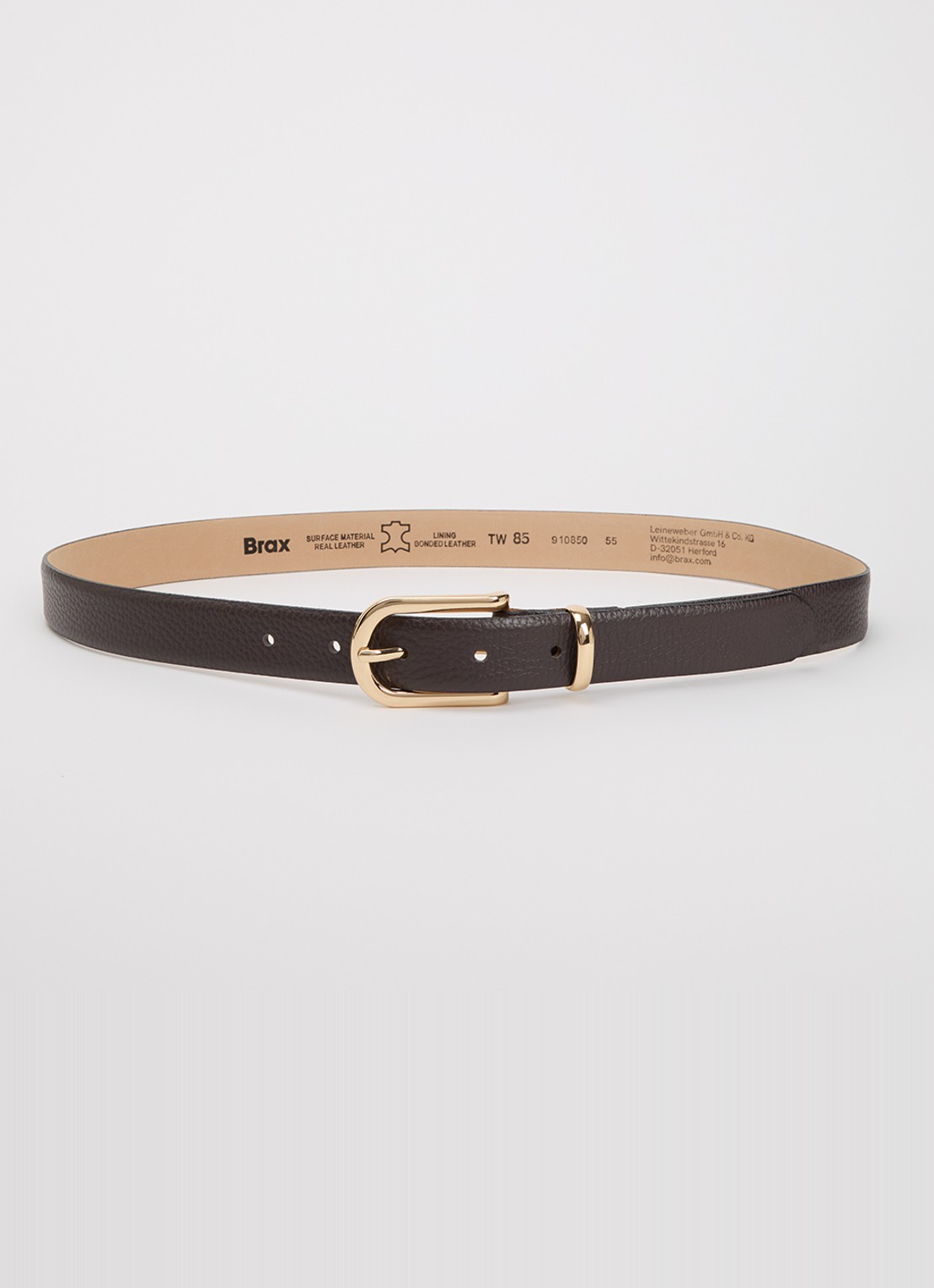 BRAX Dob riem van leer - voorkant 2 taupe
