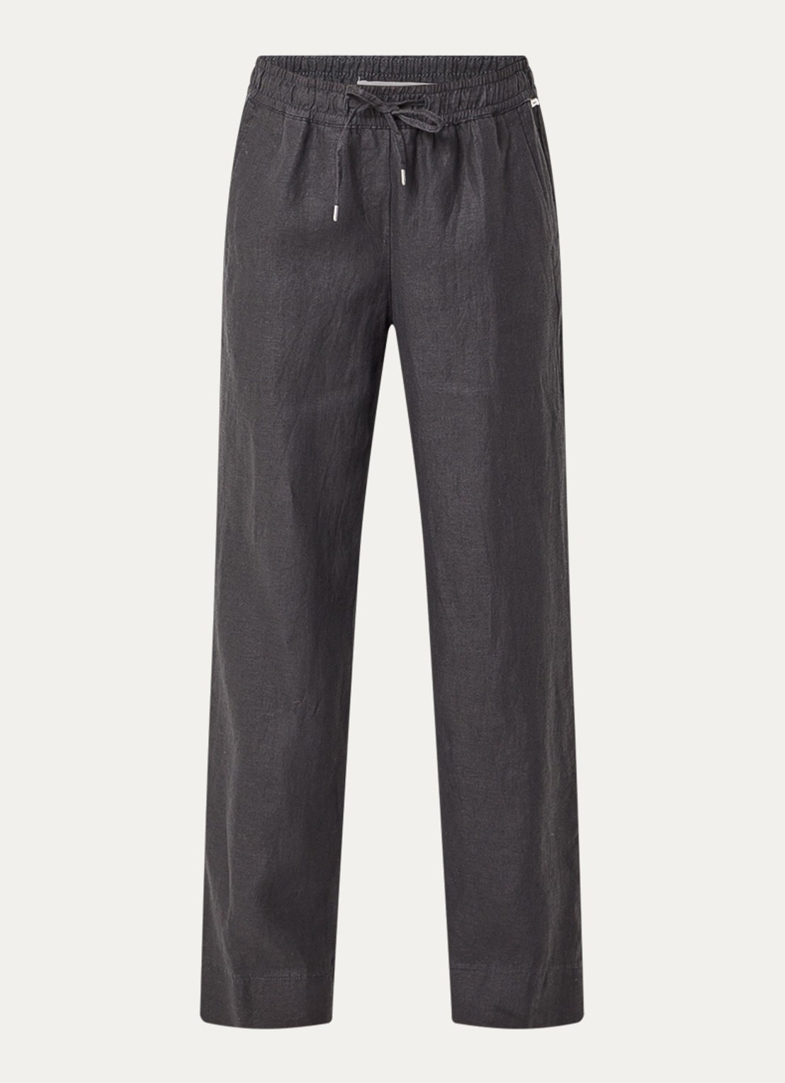 BRAX  Farina loose fit pantalon van linnen met steekzakken - voorkant 2 zwart