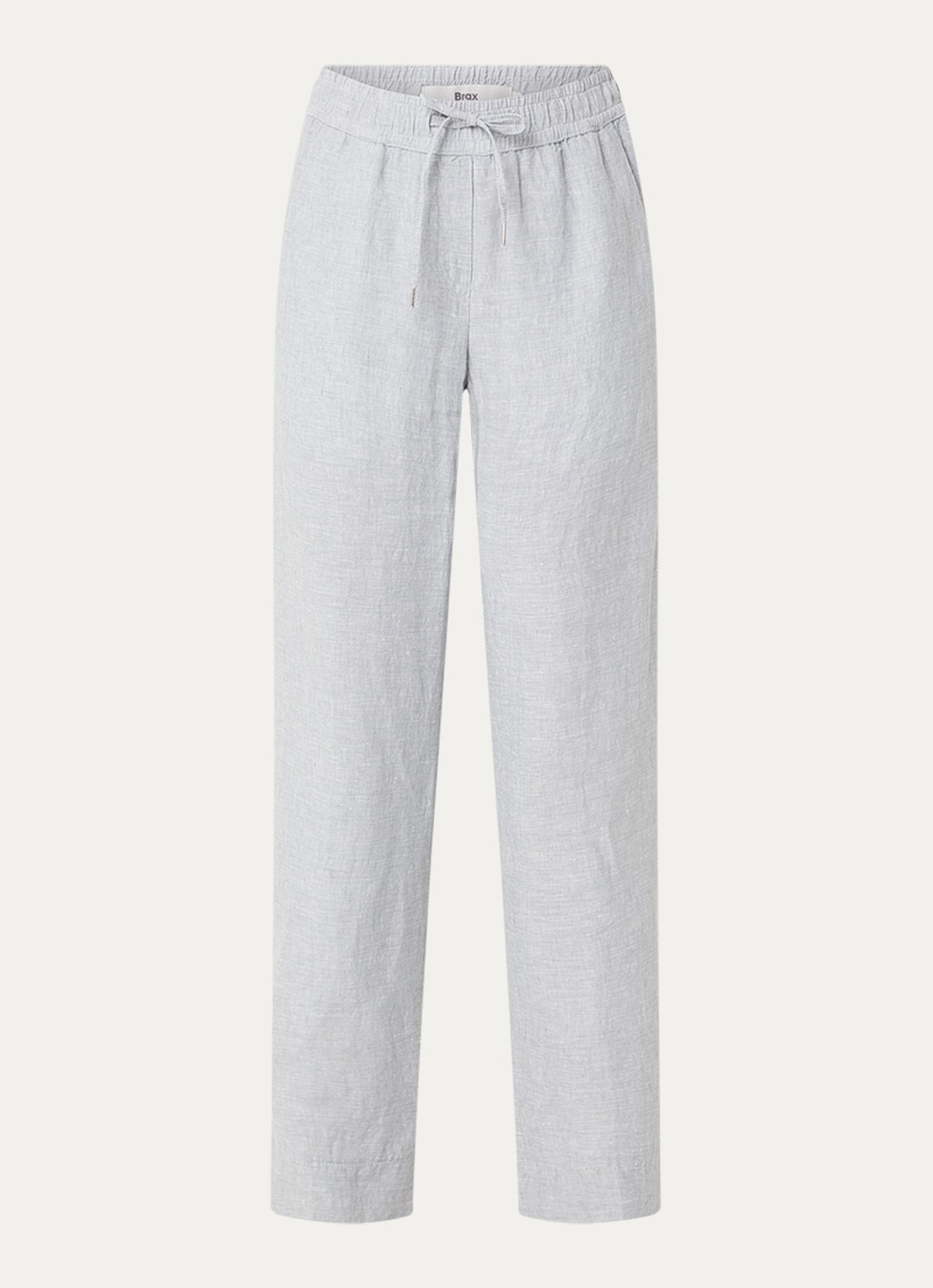 BRAX  Farina loose fit pantalon van linnen met steekzakken - voorkant 3 lichtblauw