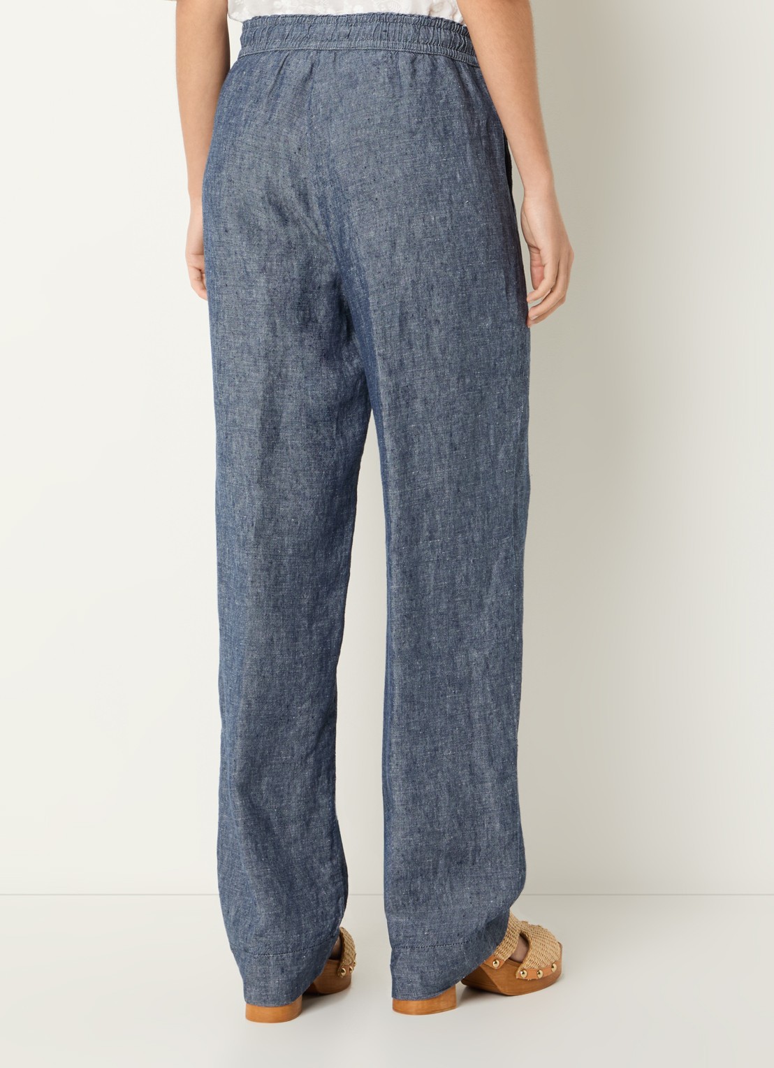 BRAX  Farina loose fit pantalon van linnen met steekzakken - achterkant 4 indigo