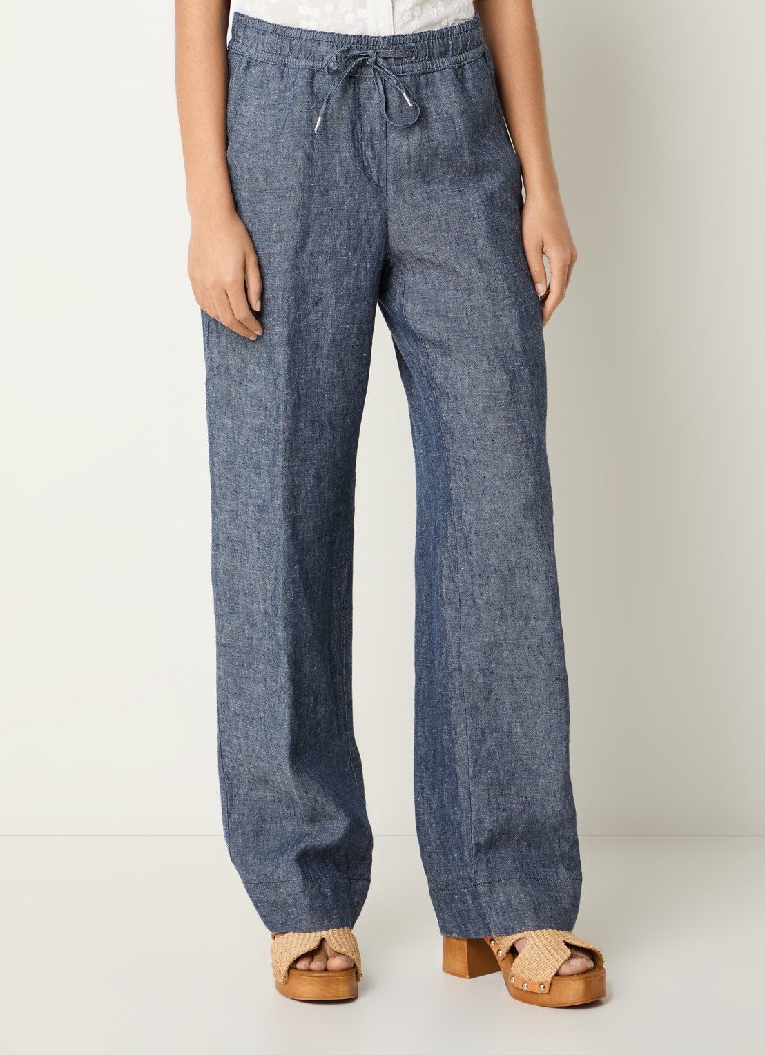 BRAX  Farina loose fit pantalon van linnen met steekzakken - detail 3 indigo