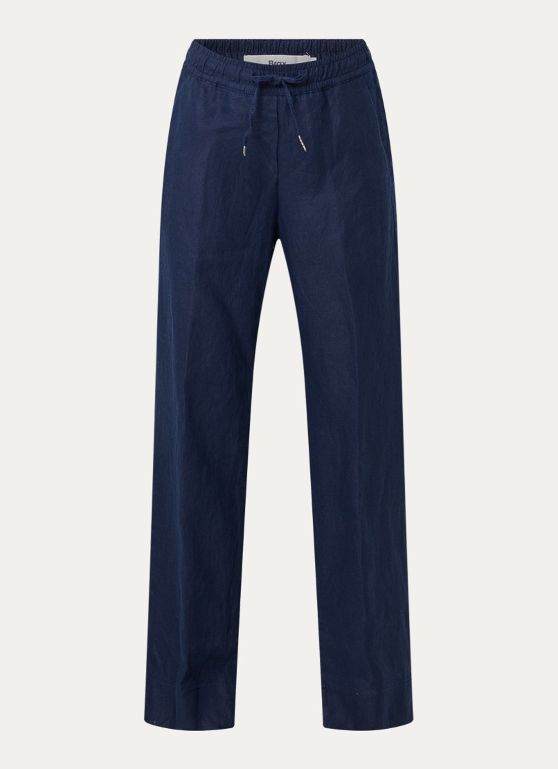 BRAX  Farina loose fit pantalon van linnen met steekzakken - voorkant 2 donkerblauw