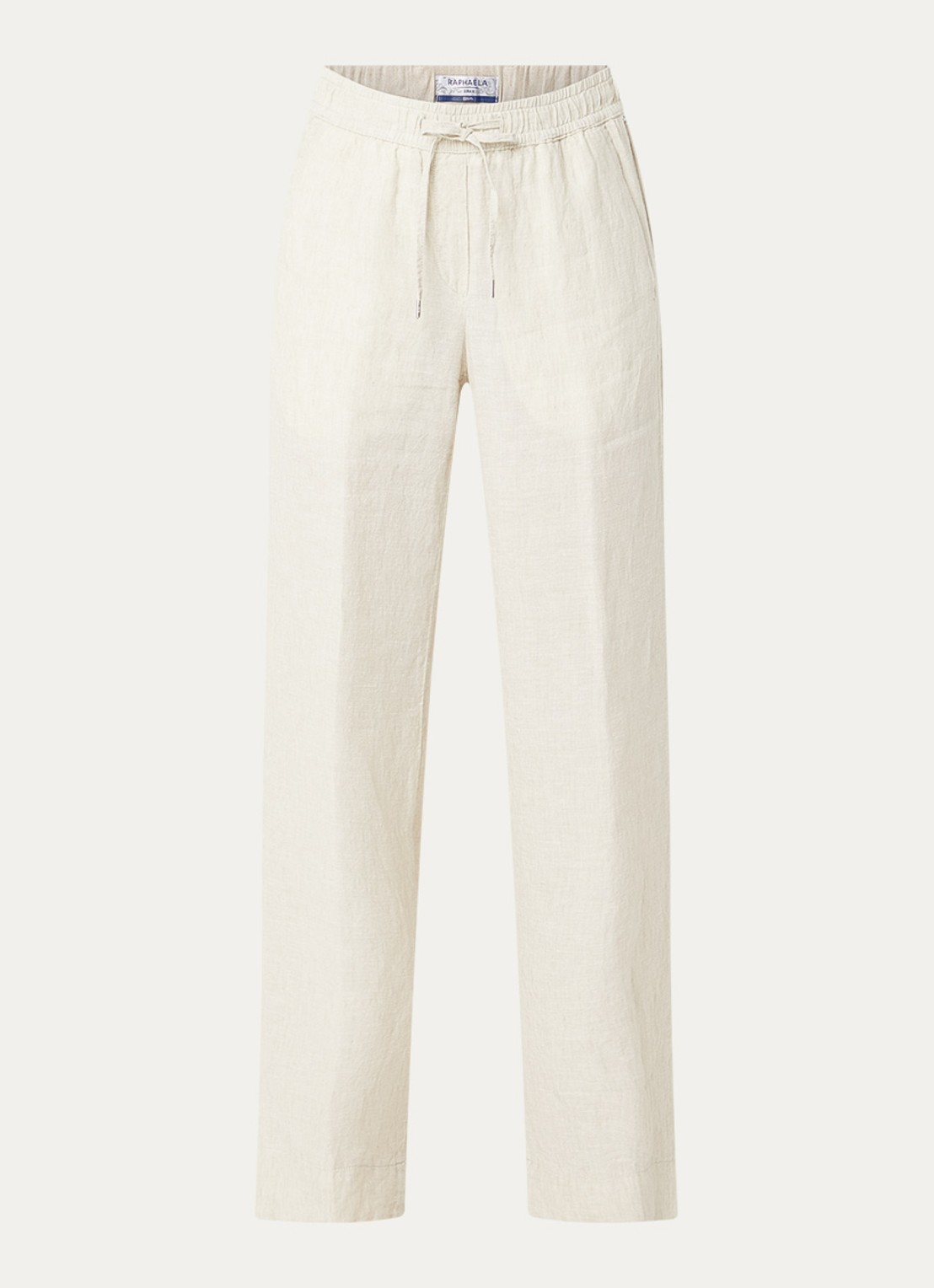 BRAX  Farina loose fit pantalon van linnen met steekzakken - voorkant creme