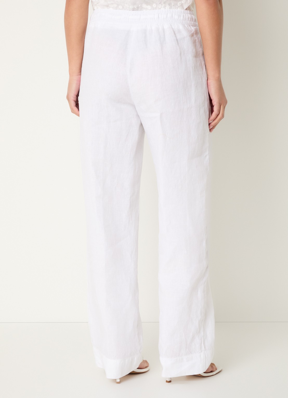 BRAX  Farina loose fit pantalon van linnen met steekzakken - achterkant 3 gebroken wit