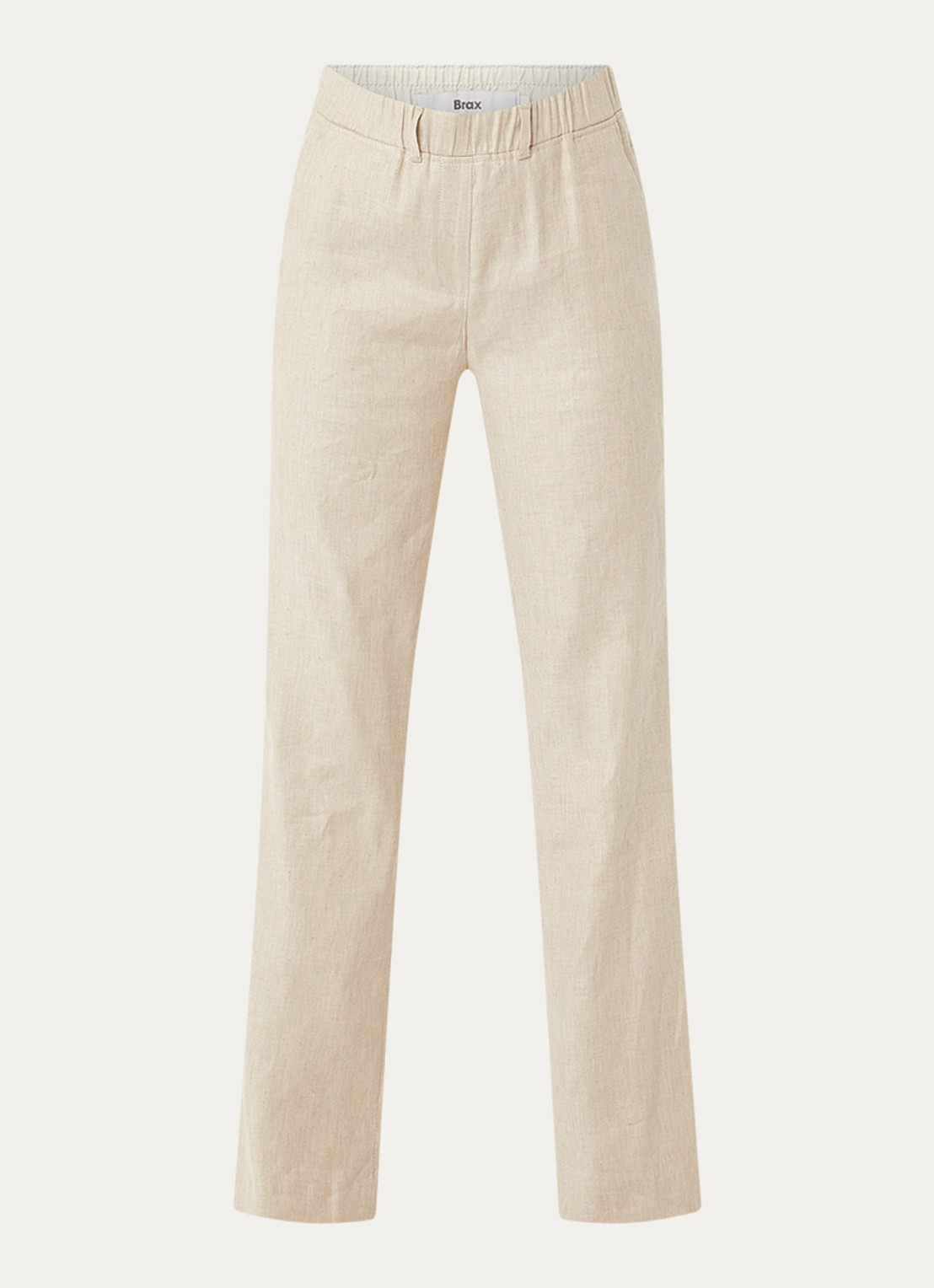 BRAX High waist loose fit broek in linnenblend met steekzakken - voorkant 3 creme