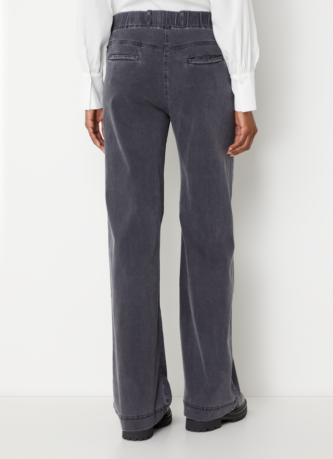 BRAX High waist straight fit jeans met steekzakken - achterkant antraciet