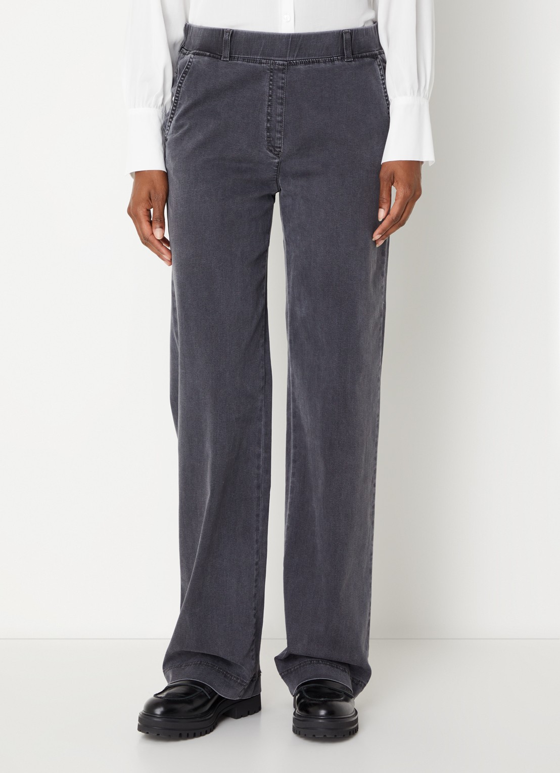 BRAX High waist straight fit jeans met steekzakken - detail 2 antraciet