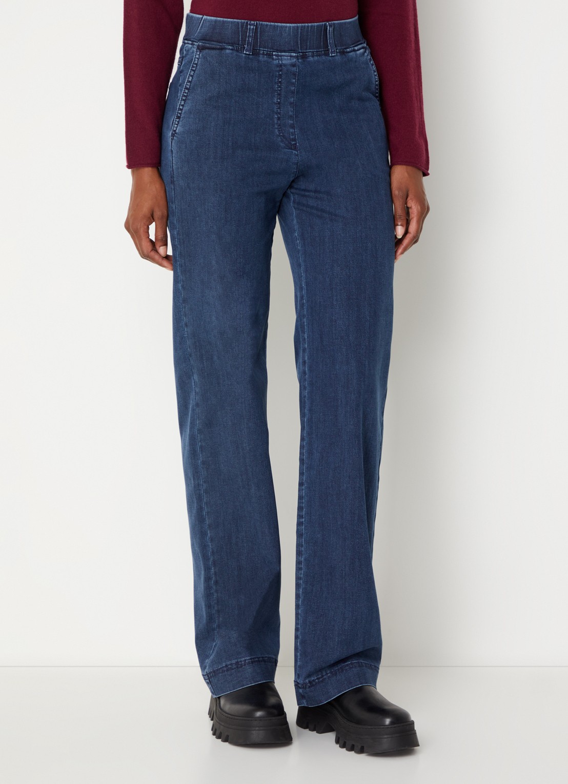 BRAX High waist straight fit jeans met steekzakken - detail 3 donkerblauw