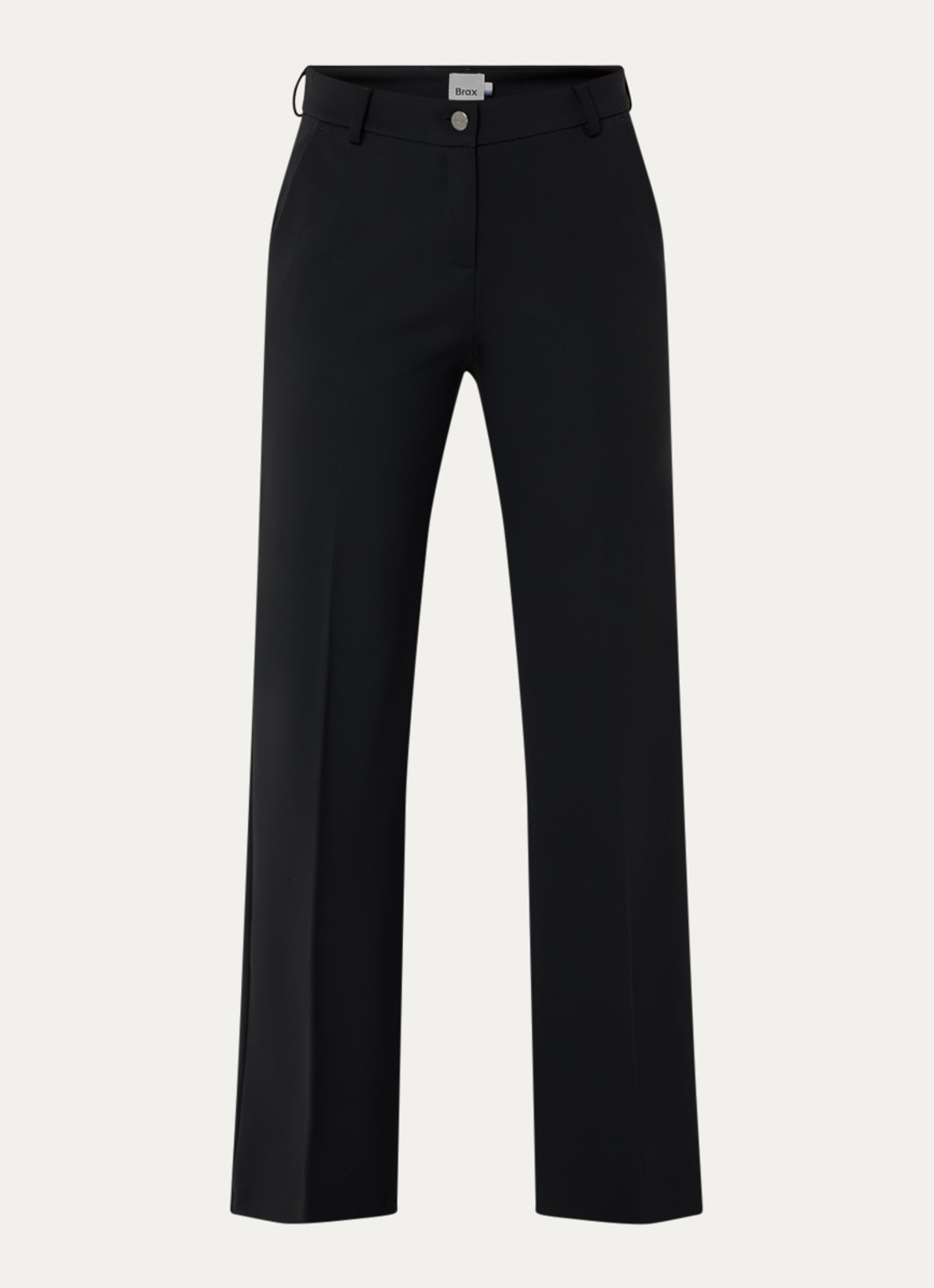 BRAX High waist wide fit pantalon met persplooi - voorkant 3 zwart