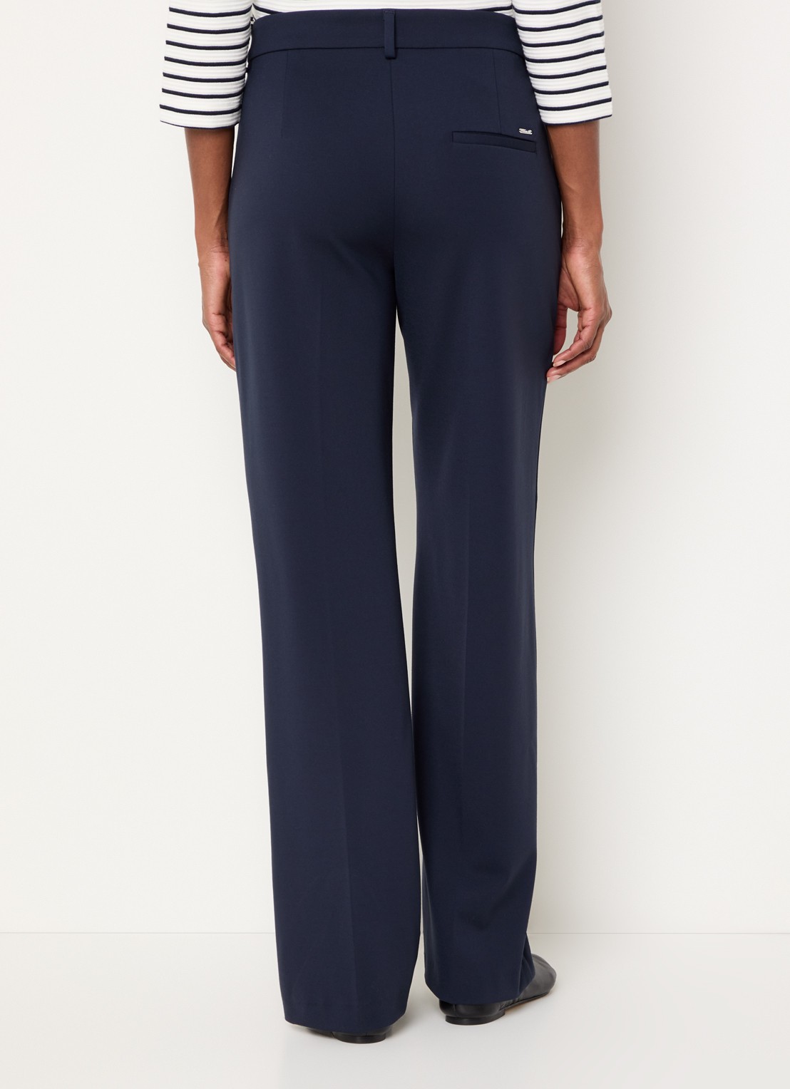 BRAX High waist wide fit pantalon met persplooi - achterkant 2 donkerblauw