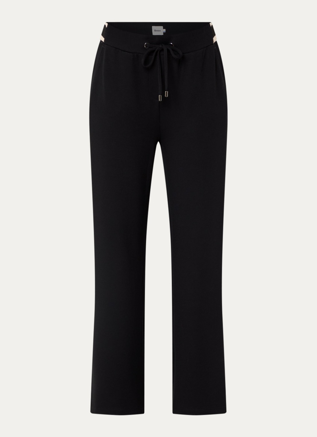 BRAX High waist wide leg joggingbroek met steekzakken  - voorkant 3 zwart