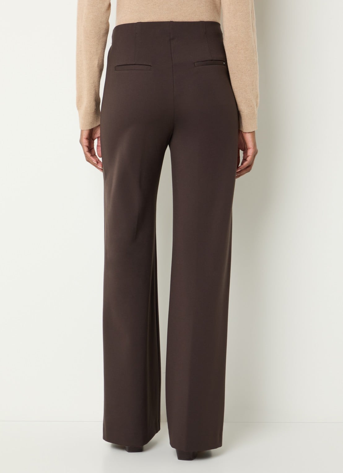 BRAX Lillyth high waist straight fit broek - achterkant 2 chocoladebruin