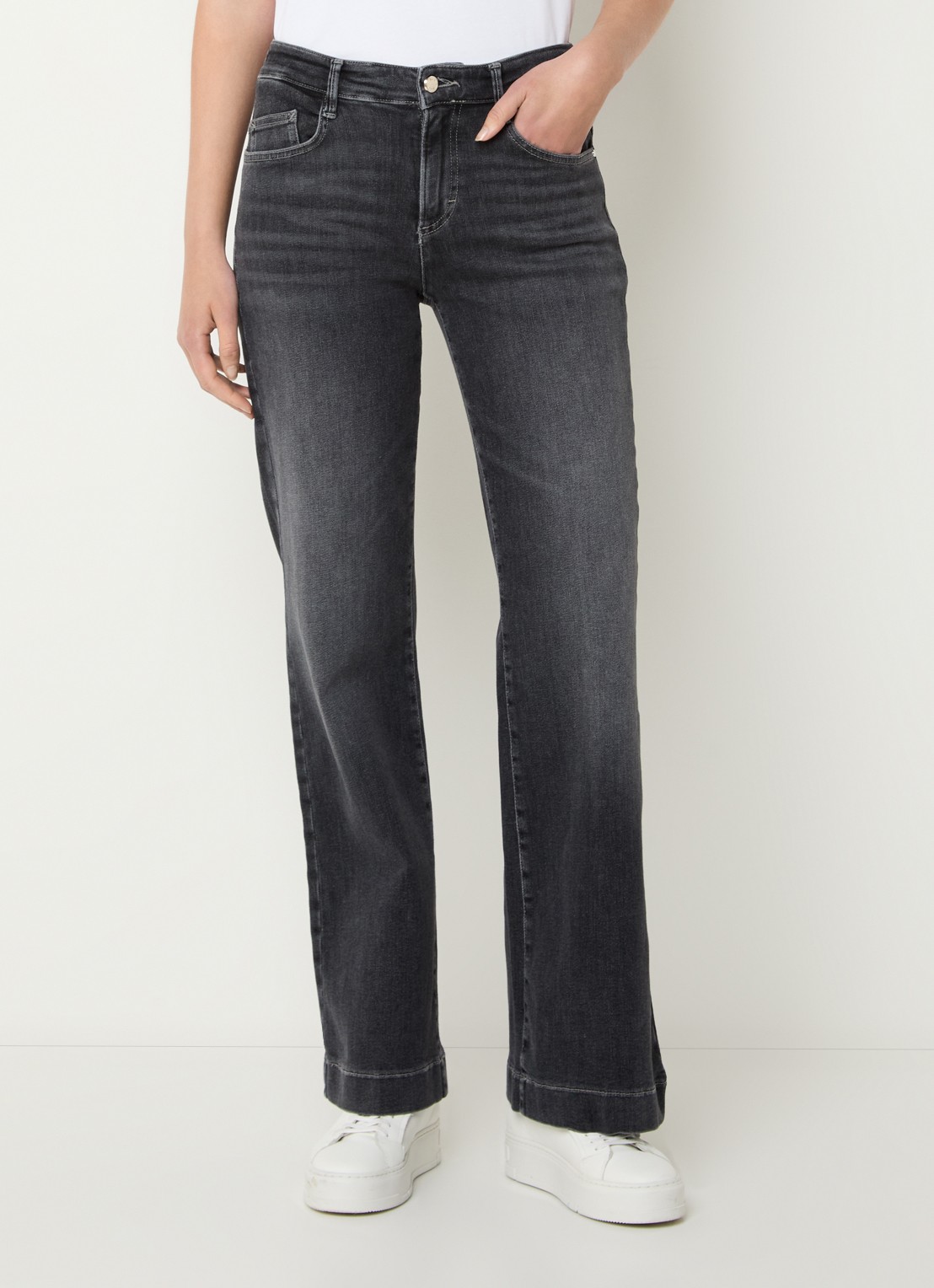 BRAX Maine high waist flared jeans met steekzakken - detail 4 zwart