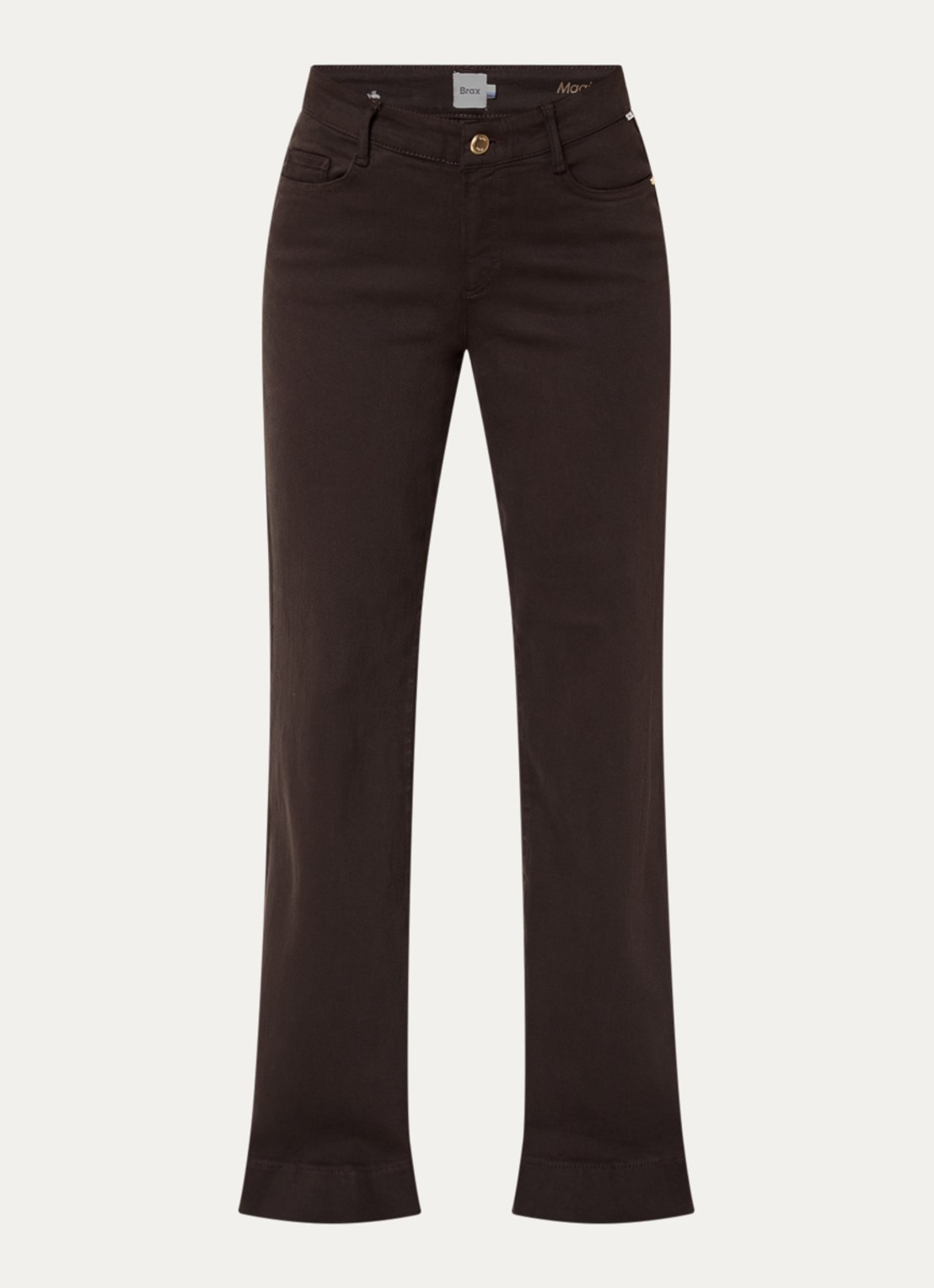 BRAX Maine high waist loose fit jeans met gekleurde wassing - voorkant donkerbruin